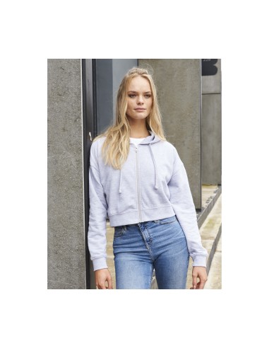 A-JH065-Sweat à capuche coupe crop tendance pour femme